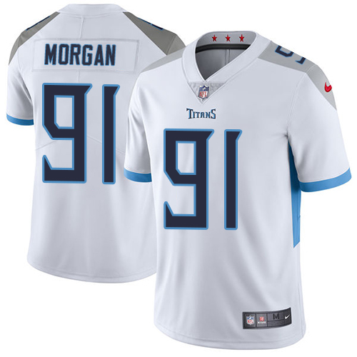 Nike Titans #91 Derrick Morgan White Men's Stitched NFL Vapor Untouchable Limited Jersey - Click Image to Close